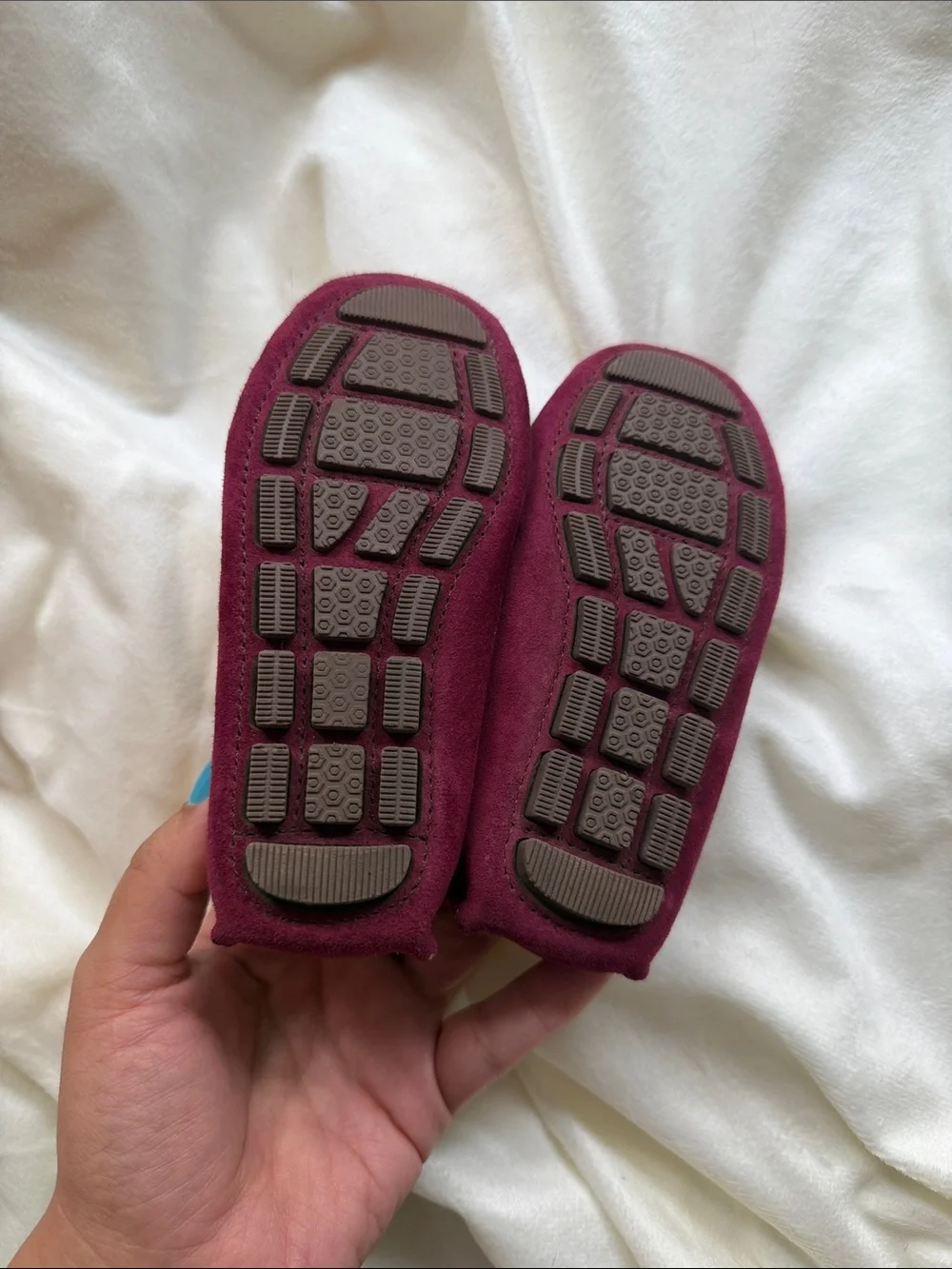 Janie and Jack  Burgundy Suede Moccasin Loafers toddler